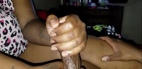  Wife stroking my dick. This is how you make a HJ video